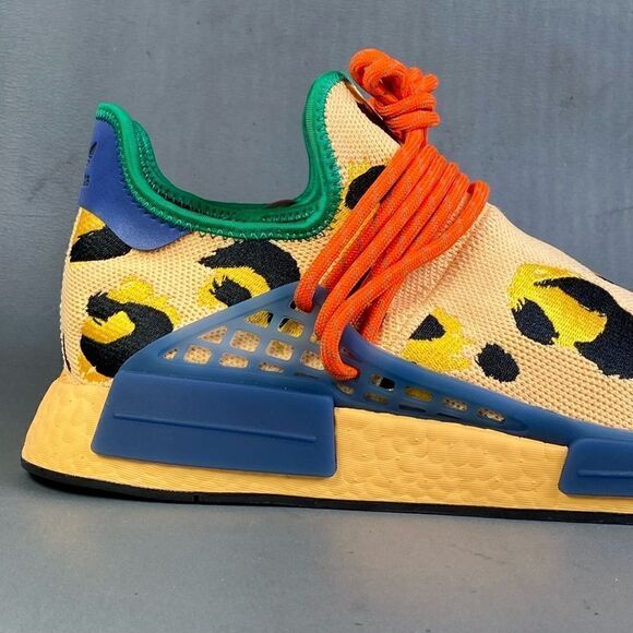 adidas Pharrell x NMD Human Race 'Animal Print - Pulse Amber' sneaker mens 10 - Picture 2 of 10
